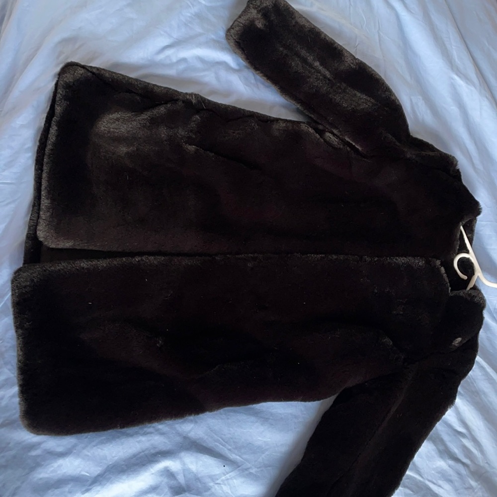 Saka Fifth ave xs petite black fur coat